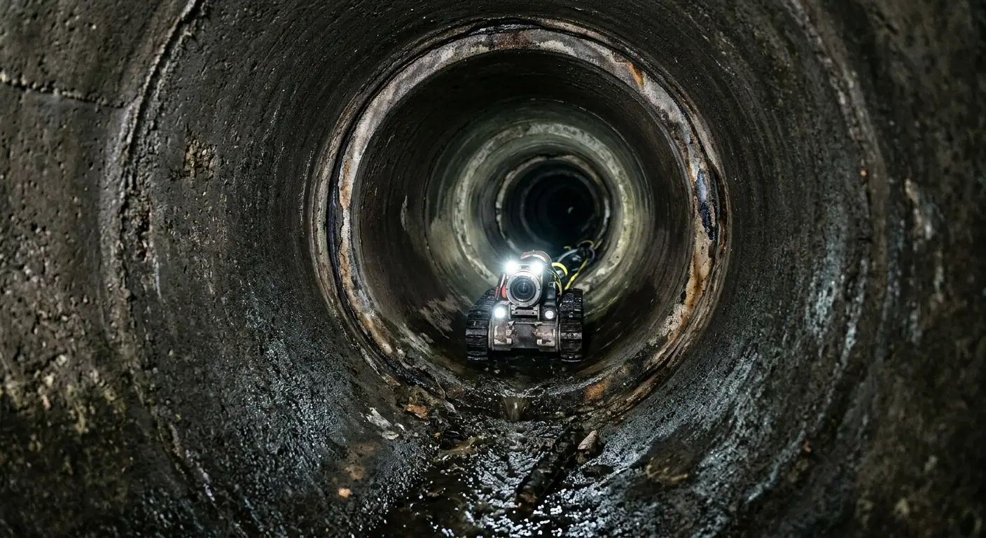 Robotic sewer camera inspecting pipe interior for Sewer Line Repair in Adairsville